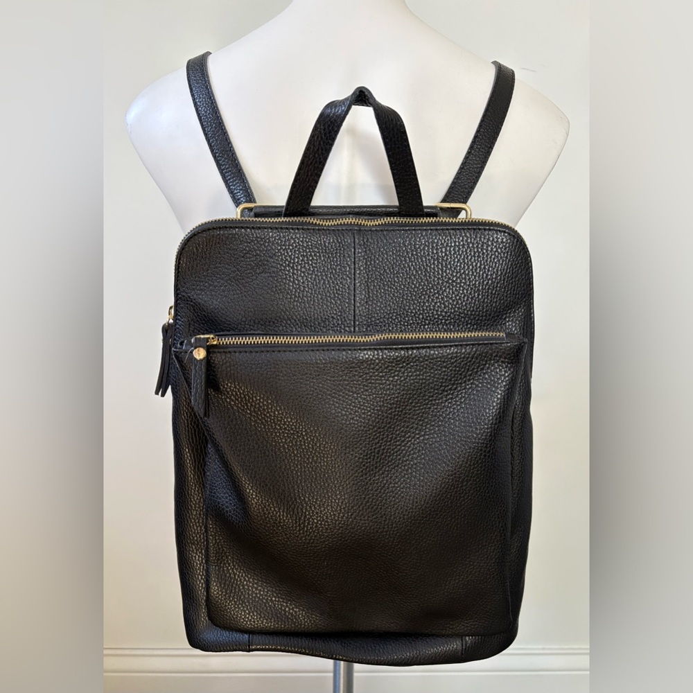 Elegant Black Textured Backpack